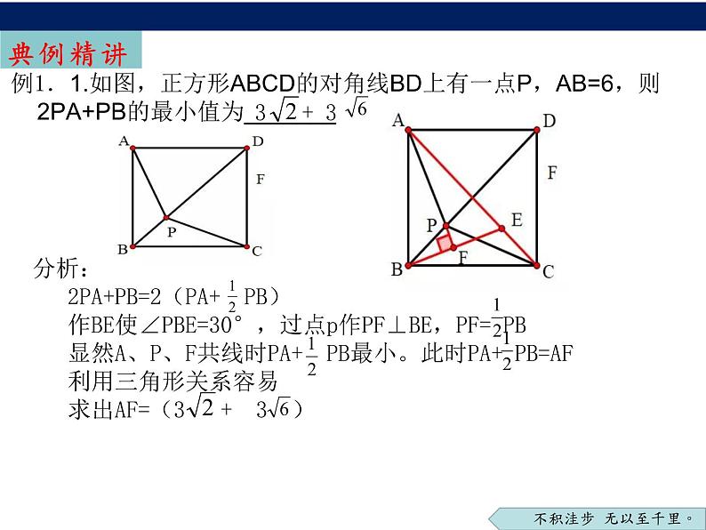 2023年中考数学专题复习:线段最值问题——“胡不归”(课件)06