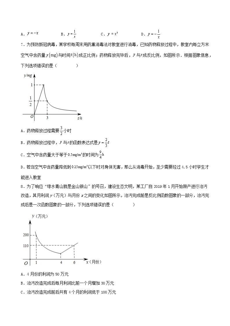 第二十六章 反比例函数（章末测试）2023学年九年级数学下册同步备课系列（人教版）（解析版）02