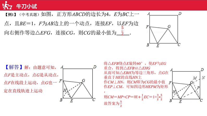 2023年九年级中考数学几何最值模型第(1)讲瓜豆原理课件第6页