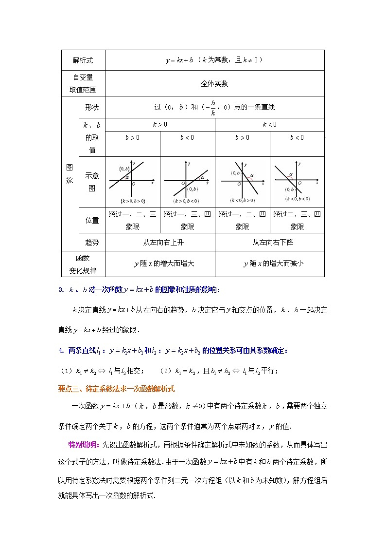 专题4.9 一次函数的图象和性质(学案讲义)02