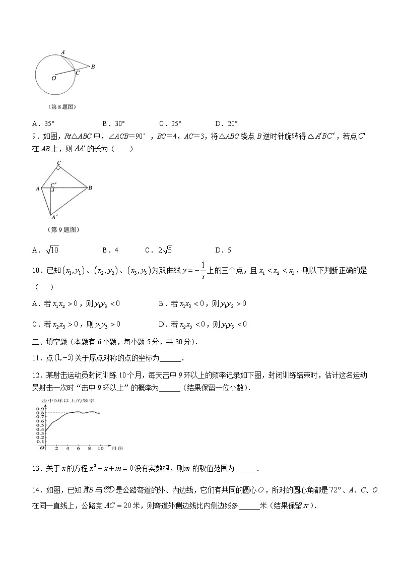 浙江省台州市温岭市2022-2023学年九年级上学期期末数学试题(含答案)第2页