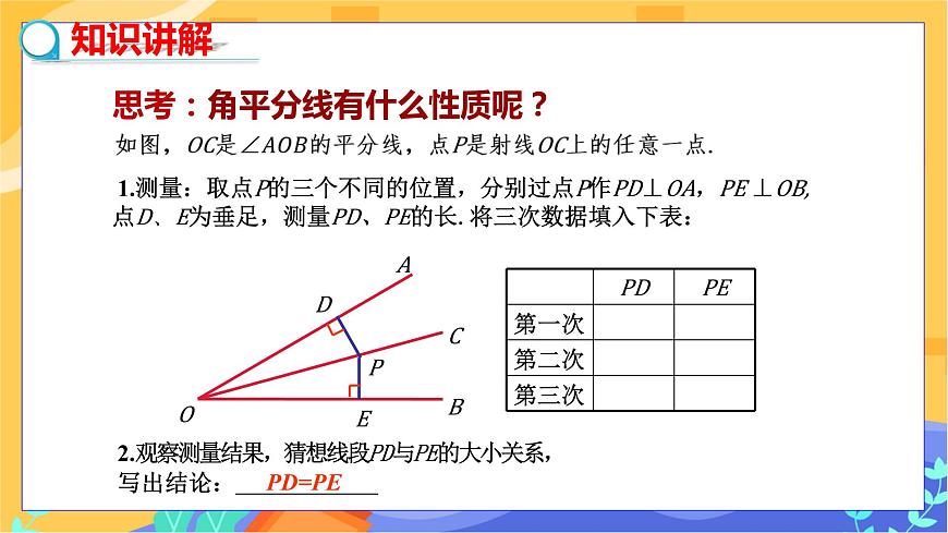 教學(xué)課件：八下·湘教·1.4角平分線的性質(zhì)(第1課時 角平分線的性質(zhì)定理）第7頁