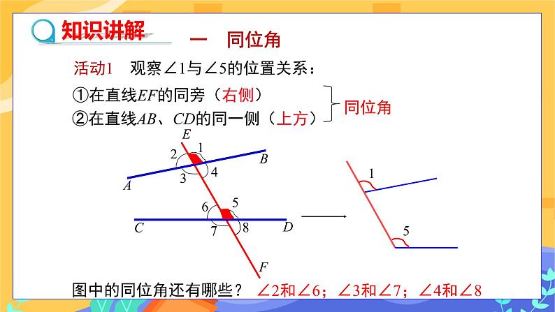 第10章10.2平行线的判定 (第2课时 同位角、内错角、同旁内角)第4页