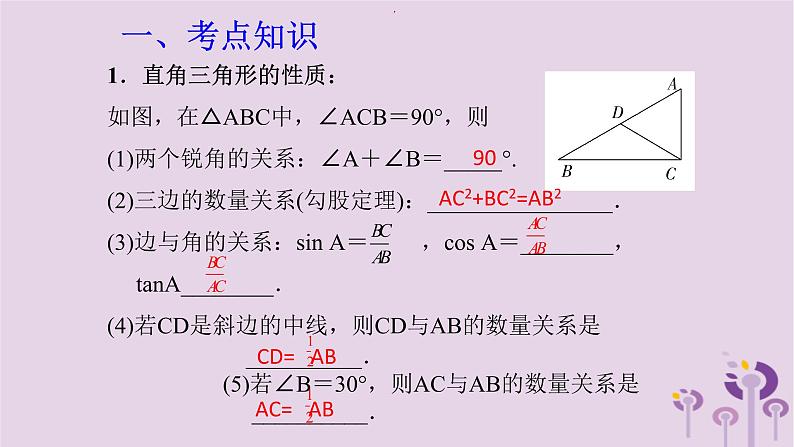 中考数学新导向复习第四章三角形第19课勾股定理与解直角三角形的简单应用课件(带答案)02