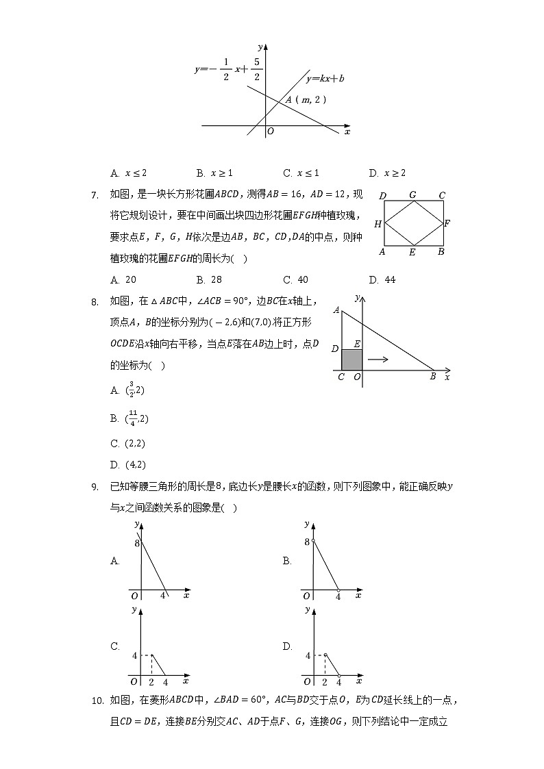 河南省周口市西华县2021-2022学年八年级(下)期末数学试卷(解析版)第2页
