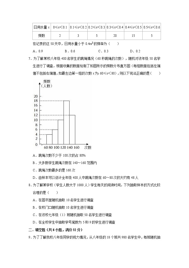 第28章 样本与总体 华东师大版九年级下册数单元测试卷第2页
