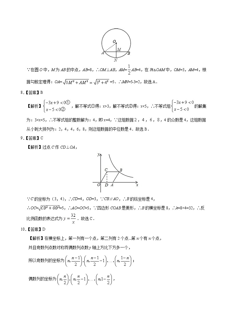 初中数学中考复习 (湖北卷)2020年中考数学第三次模拟考试-数学第2页