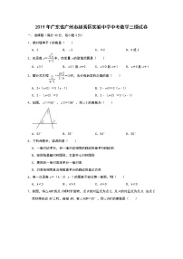 初中数学中考复习 2019年广东省广州市越秀区实验中学中考数学三模试卷（含解析）