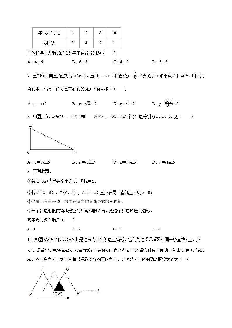 初中数学中考复习 2021年中考数学压轴模拟试卷05 (安徽省专用)(原卷版)02