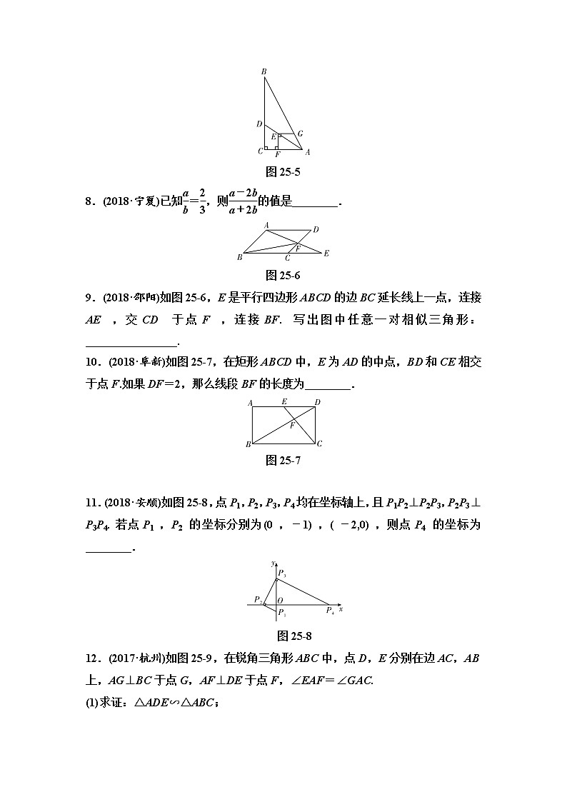 初中数学中考复习 第2部分 第8单元 第25课时 相似形第3页