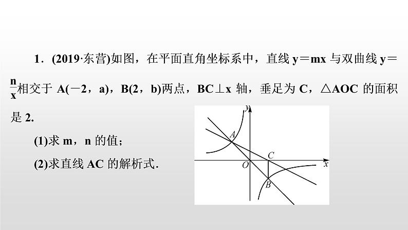 初中数学中考复习 滚动小专题(四) 一次函数与反比例函数的综合课件PPT第2页