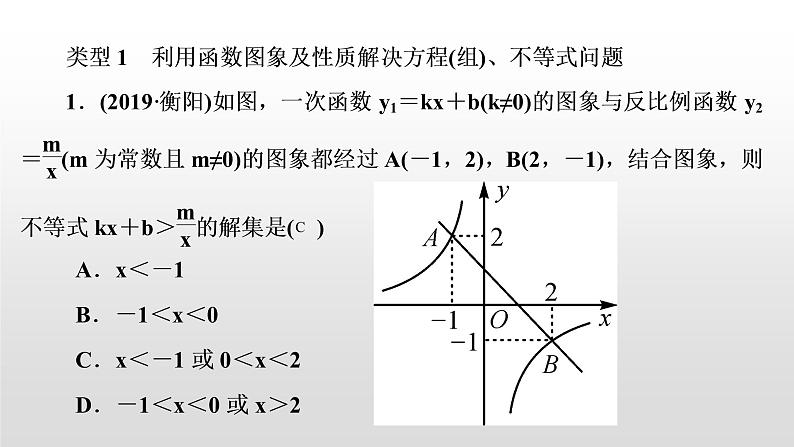 初中数学中考复习 滚动小专题(五) 函数与方程(组)、不等式(组)的综合课件PPT第2页