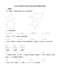 初中数学中考复习 精品解析：2022年黑龙江省牡丹江市中考数学真题（原卷版）