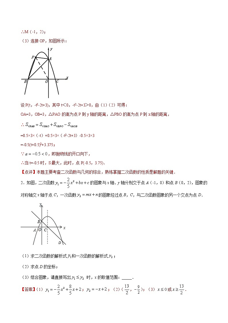 最新中考数学二次函数压轴300题终极突破提升训练(5)02