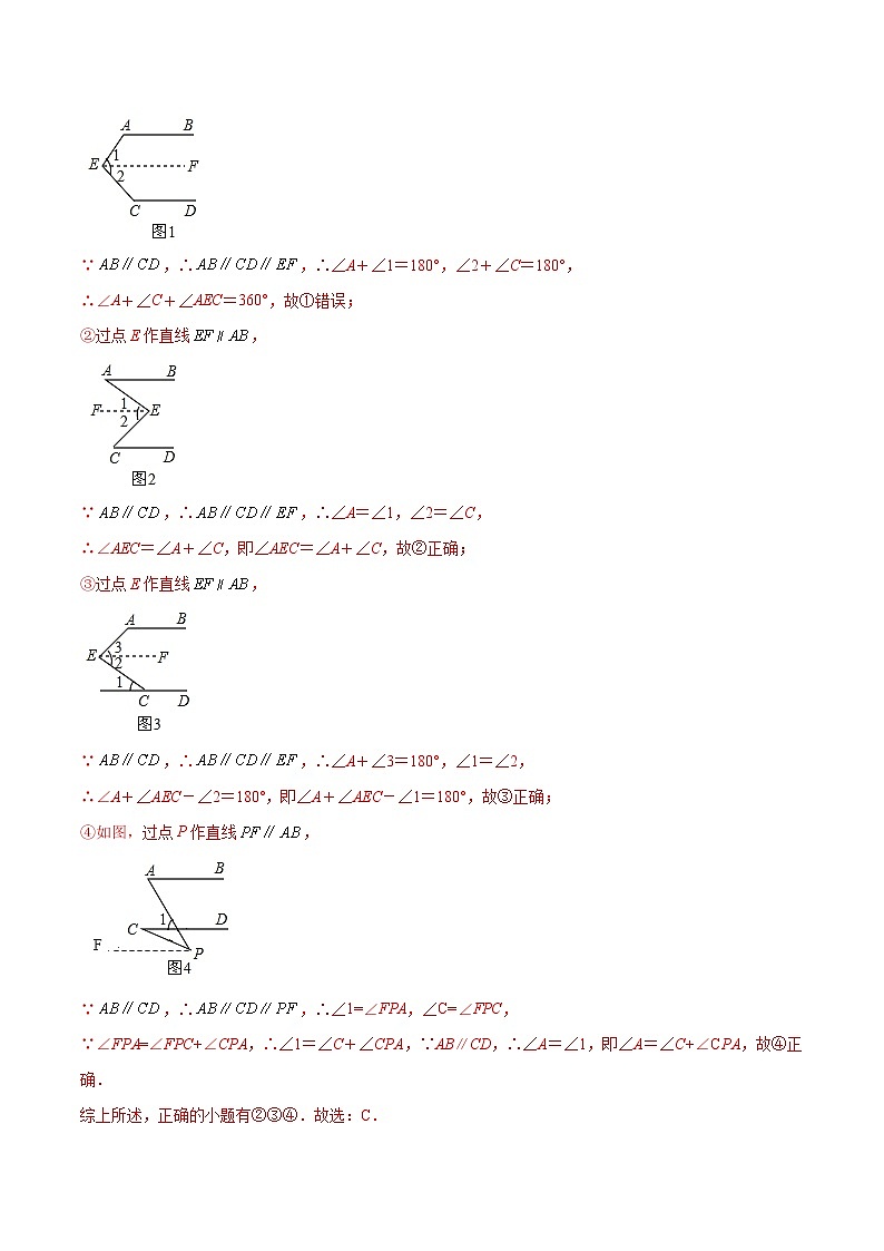 第五章 相交线与平行线压轴题考点训练(解析版)-七年级数学下册压轴题攻略(人教版)02