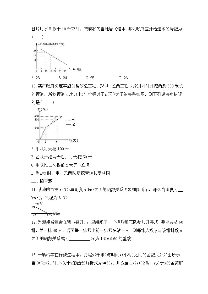 青岛版数学八年级下册课时练习10.6《一次函数的应用》(含答案)03