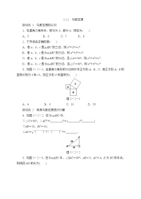 湘教版1.2 直角三角形的性质与判定（Ⅱ）第1课时同步测试题