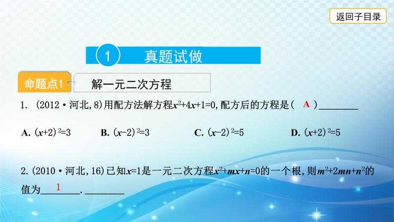 2023年河北省中考数学复习全方位第9讲 一元二次方程及其应用 课件03