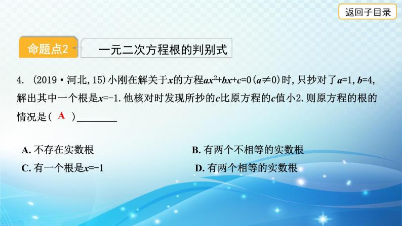2023年河北省中考数学复习全方位第9讲 一元二次方程及其应用 课件06