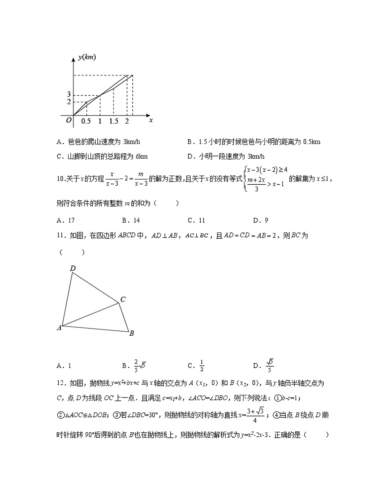 2022-2023学年重庆市三市联考八年级下册数学期中专项提升模拟(AB卷)含解析第3页