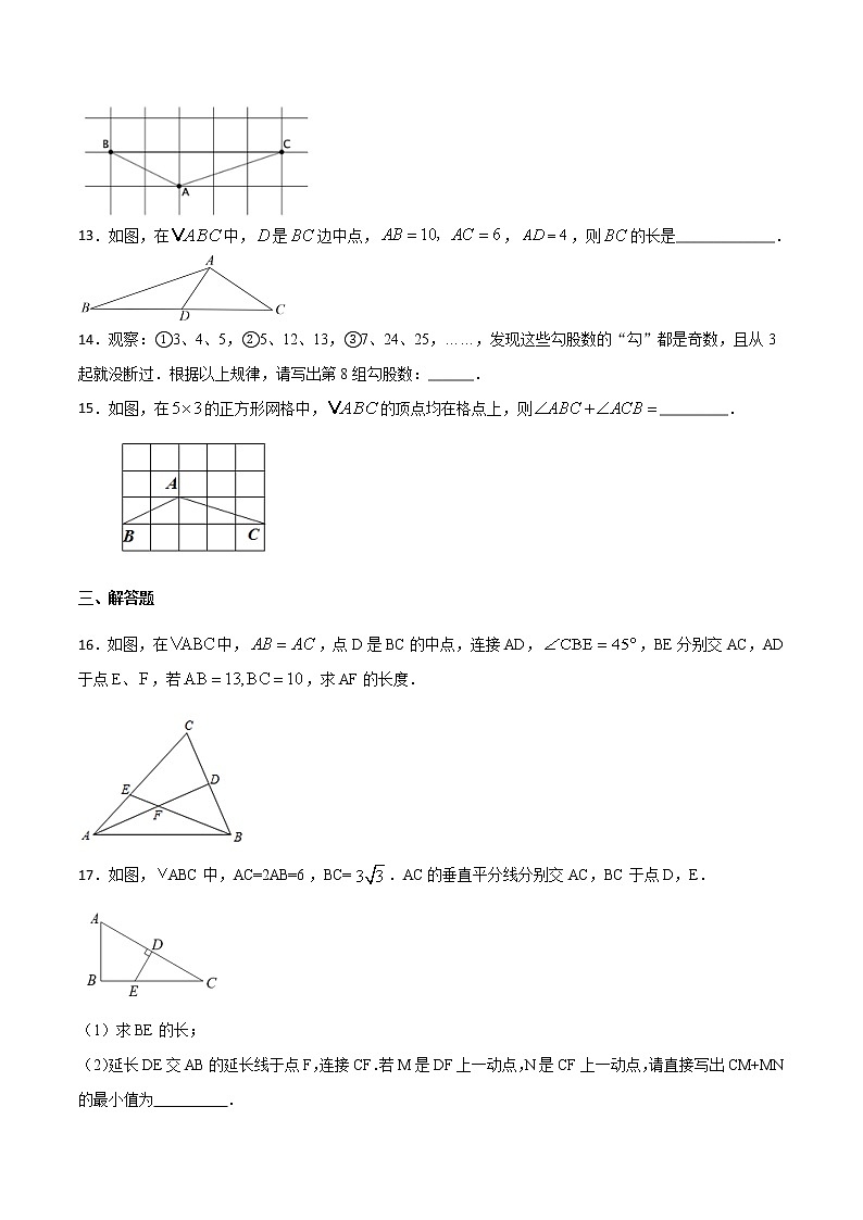 第6周:勾股定理的逆定理-2020-2021学年下学期周末补习培优八年级数学(人教版)【学科网名师堂】(原卷版)第3页