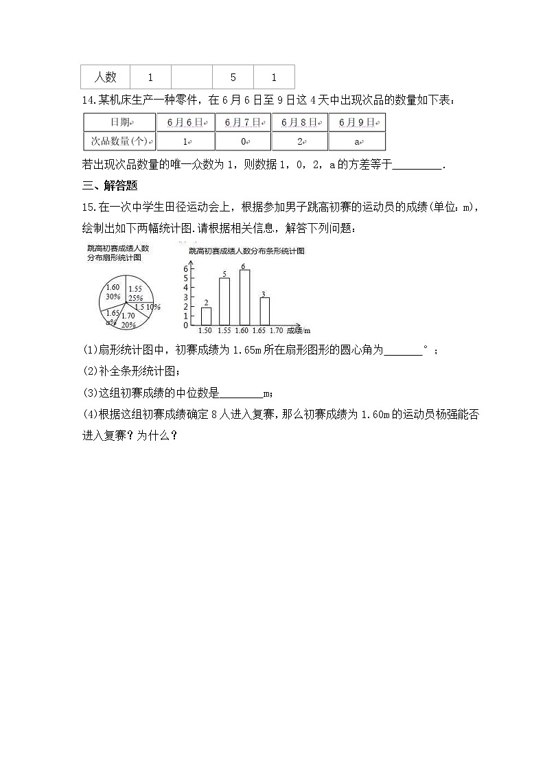 中考数学一轮复习《数据的分析》课时跟踪练习(含答案)第3页