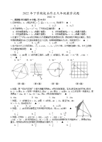 浙江省义乌市后宅中学2022-2023学年下学期九年级数学期初独立作业（开学考试）