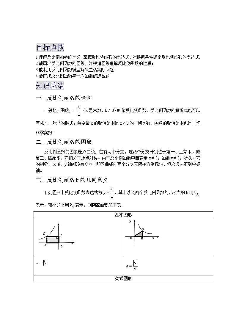 备战2023数学新中考二轮复习重难突破(浙江专用)专题09 反比例函数及应用01