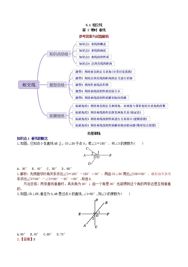5.1.2 垂线(导学案+课件+作业)-2022-2023学年七年级数学下册同步精品课件(人教版)01