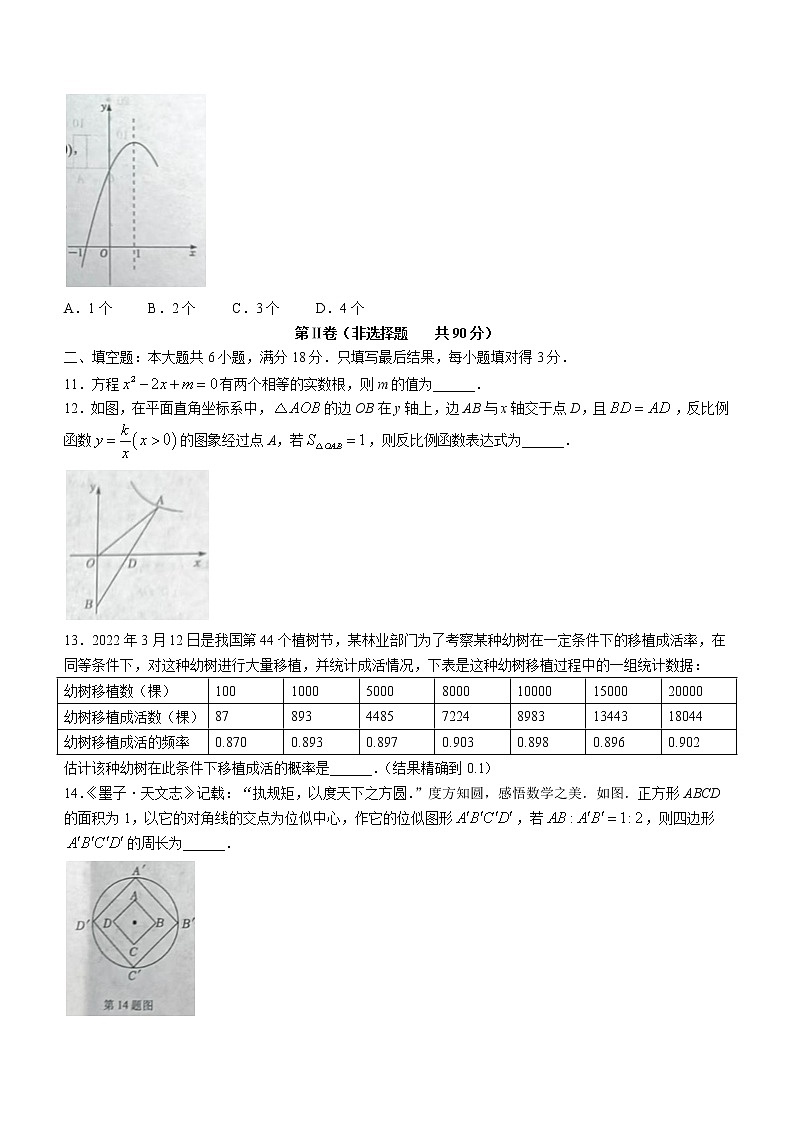 山东省枣庄市山亭区2022-2023学年九年级上学期期末数学试题(含答案)第3页