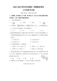 山东省日照高新区中学2022-2023学年上学期期末考试七年级数学试题