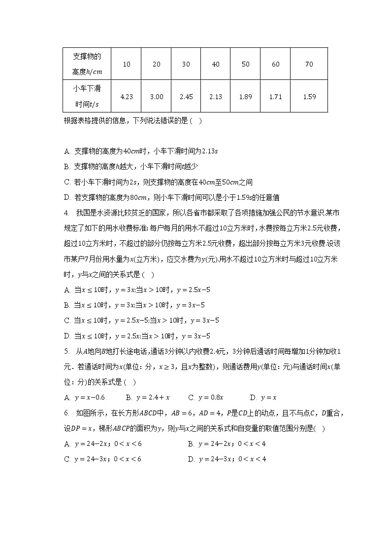 北师大版初中数学七年级下册第三单元《变量之间的关系》单元测试卷（标准难度）（含答案解析）02