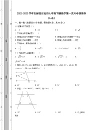 2022-2023学年安徽省定远县七年级下册数学第一次月考模拟卷（AB卷）含解析