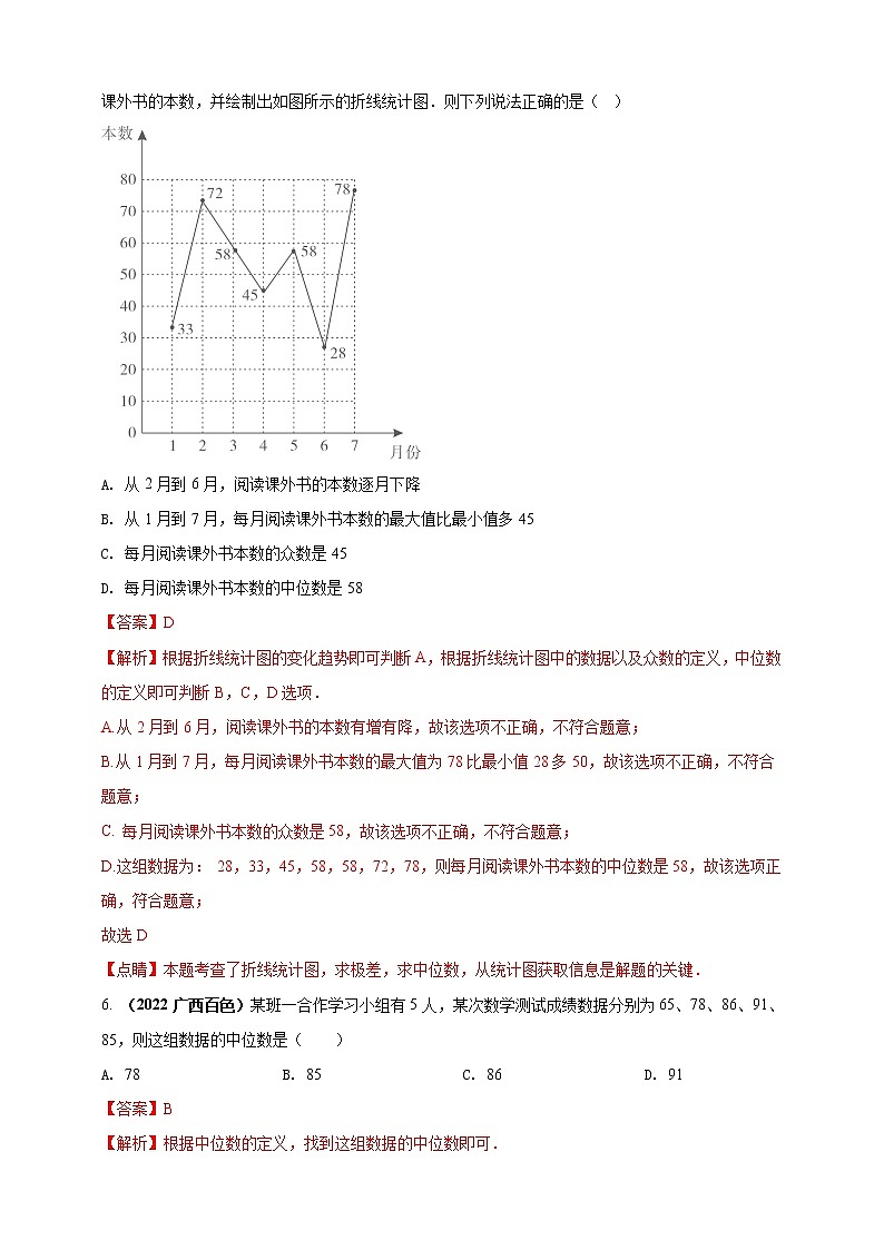 【中考一輪復(fù)習(xí)】2023年中考數(shù)學(xué)人教版單元檢測(cè)卷——專題20 數(shù)據(jù)的分析(解析版) 第3頁(yè)
