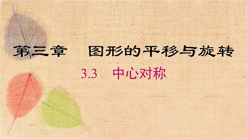 北师大版数学八年级下册 3.3 中心对称 课件第1页