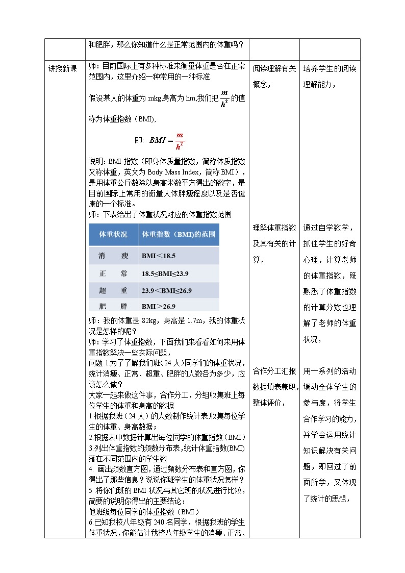 20.3综合与实践 体重指数 课件＋教案＋练习02