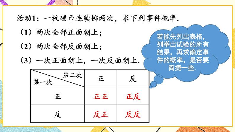 4.2.2 用列举法求概率 第1课时 用列表法求概率 课件+教案03
