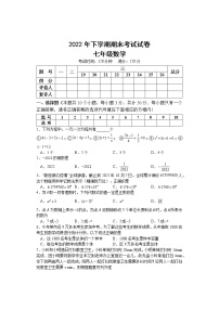 湖南省邵阳市武冈市2022-2023学年七年级上学期期末考试数学试题(含答案)