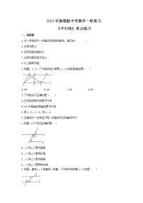 2023年浙教版中考数学一轮复习《平行线》单元练习（含答案）