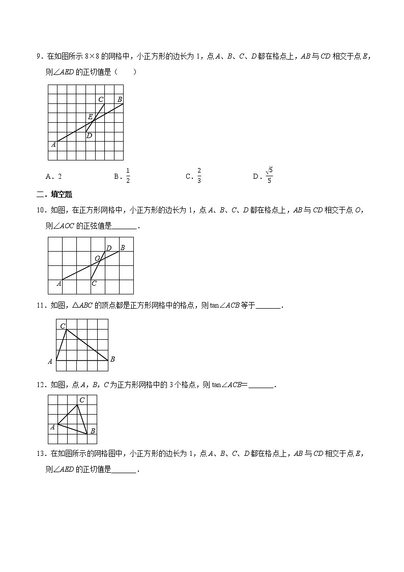 专题28 网格中的三角函数(提优)-冲刺2023年中考几何专项复习(原卷版)第3页