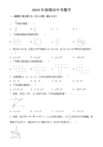 广东省深圳市2019年中考数学试题【含答案】