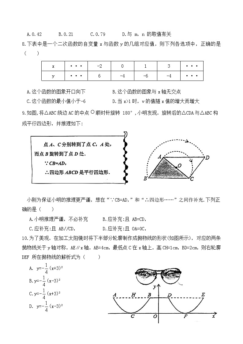 山東省德州市德城區(qū)2022-2023學(xué)年九年級(jí)上學(xué)期 期末數(shù)學(xué)試題(含答案)第2頁(yè)