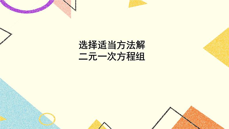 第2课时 选择适当方法解二元一次方程组 课件第1页