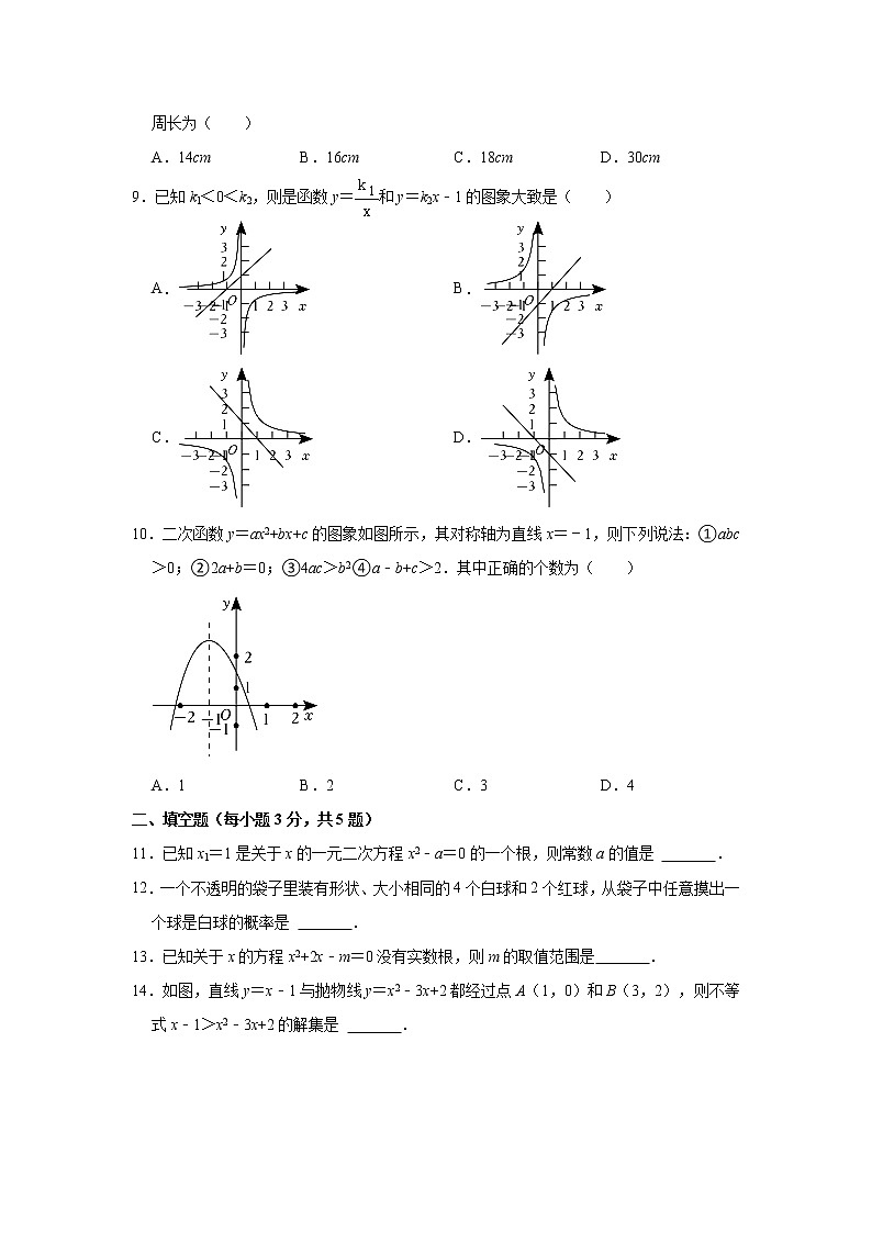 2022-2023学年广东省惠州市惠城区河南岸中学九年级(下)开学数学试卷(解析版)第2页