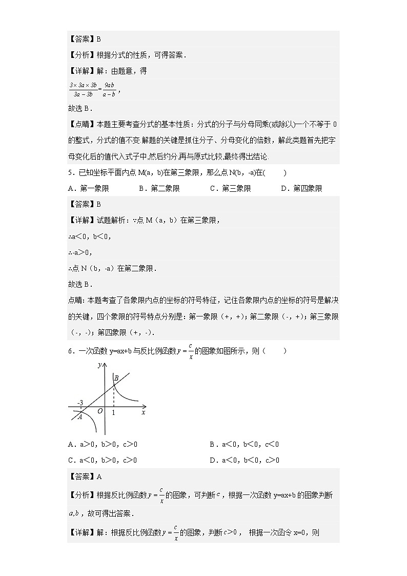 四川省内江市隆昌市方田中学2021-2022学年八年级下学期第一次月考数学试题(含答案)第2页