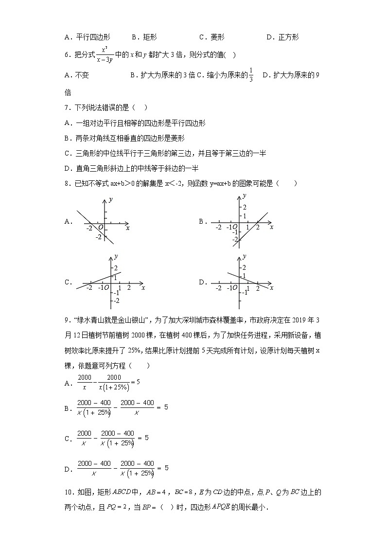 广东省深圳市宝安区沙井上南学校2022-2023学年八年级下学期期中数学试卷(含答案)02
