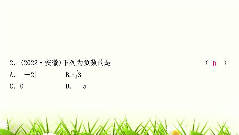 中考数学复习第一章数与式第一节实数作业课件03