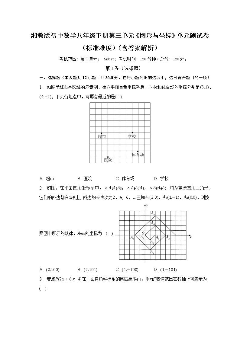 湘教版初中数学八年级下册第三单元《图形与坐标》单元测试卷（标准难度）（含答案解析）01