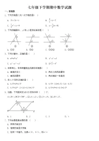 河北省石家庄市2023年七年级下学期期中数学试题【含答案】