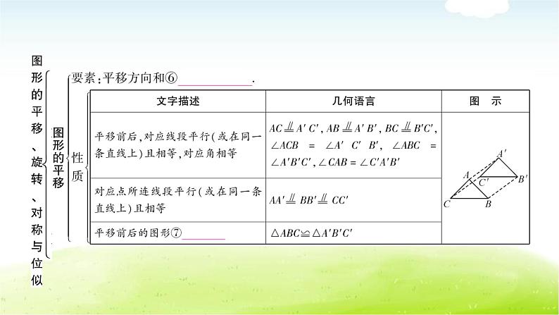 中考数学复习第三节图形的平移、旋转、对称与位似教学课件08